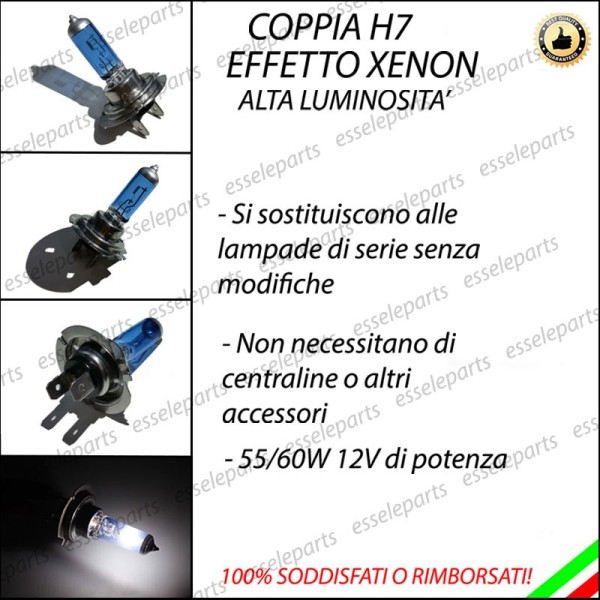 Coppia Lampade Effetto Xenon H7 ANABBAGLIANTI Specifiche Renault Laguna 2