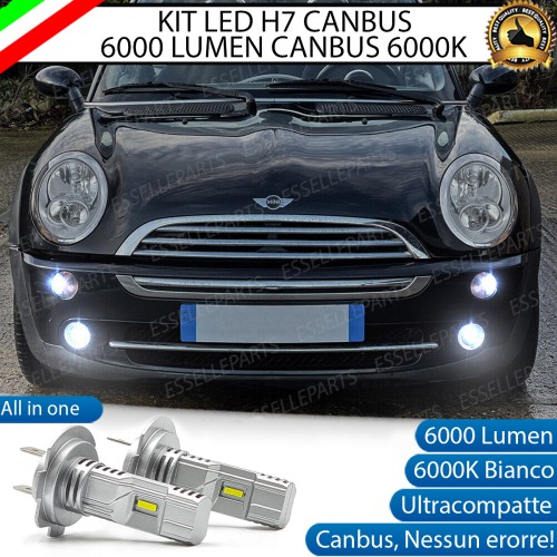 Kit Full LED H7 6000 Lumen 6000K bianco Fendinebbia MINI ONE R50 R52