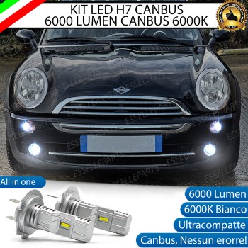 Kit Full LED H7 6000 Lumen 6000K bianco Fendinebbia MINI ONE R50 R52