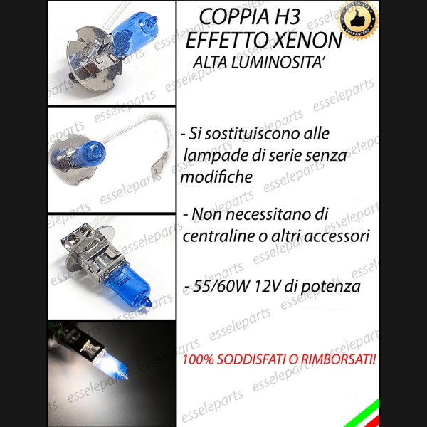 Coppia Lampade Effetto Xenon H3 ABBAGLIANTI Specifiche Skoda Superb 2