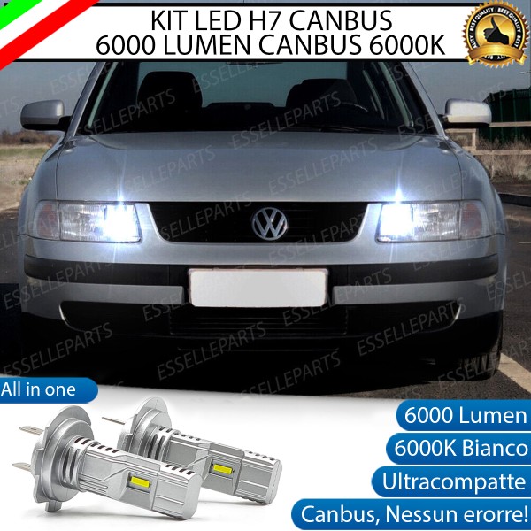 Kit Full LED H7 ULTRA COMPATTA 6000 Lumen 6000K bianco Fendinebbia VW PASSAT B5 prima del 2001 con fendinebbia di serie