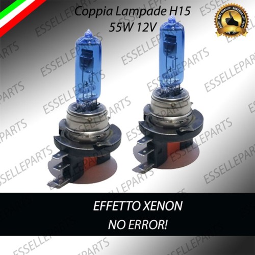 Coppia Lampade Effetto Xenon H15 ABBAGLIANTI Specifiche Fiat 124 Spider