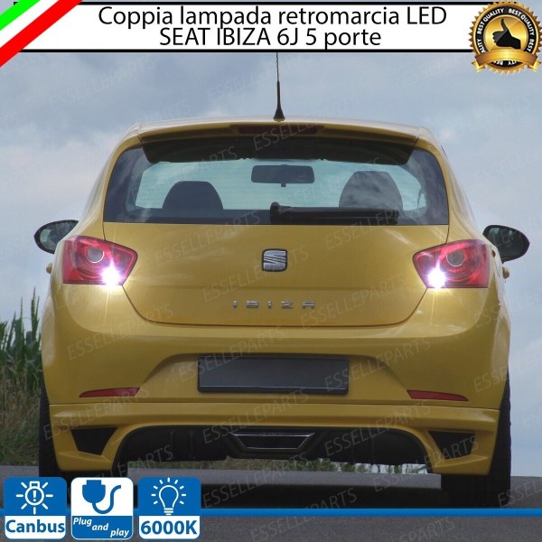 Coppia Lampade Retromarcia P12W Canbus 135 LED 6000K Seat Ibiza 6J 5 Porte 1300 Lumen