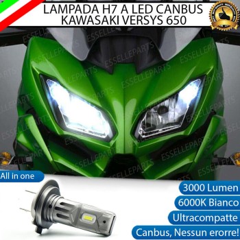 Lampada Singola H7 LED 3000 Lumen per Anabbagliante KAWASAKI Versys 650 2017-2020
