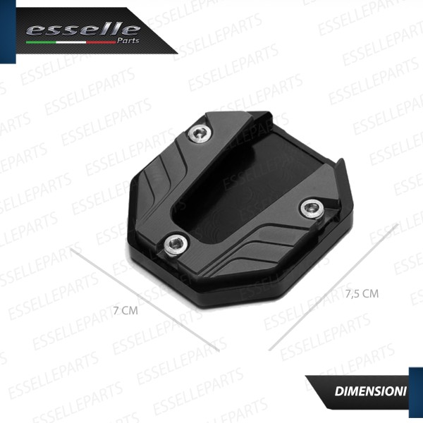 Piastra di Estensione Cavalletto Laterale in Metallo COLORE NERO per Cagiva