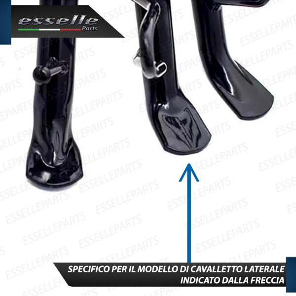 Piastra di Estensione Cavalletto Laterale in Metallo COLORE NERO per Lambretta