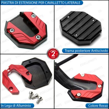 Piastra di Estensione Cavalletto Laterale in Metallo COLORE ROSSO per Honda Piastra di Estensione Cavalletto Laterale in Metallo COLORE ROSSO per Honda