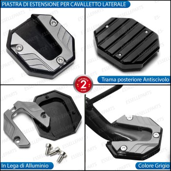 Piastra di Estensione Cavalletto Laterale in Metallo COLORE GRIGIO per Cagiva
