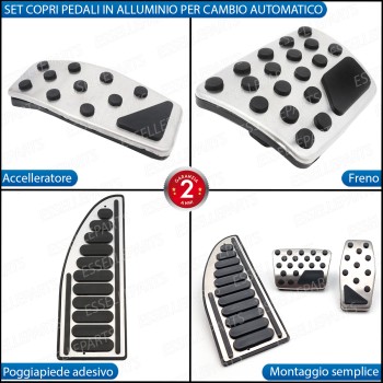 Set Copripedali Completo - PER CAMBIO AUTOMATICO - Specifici per JEEP COMPASS II