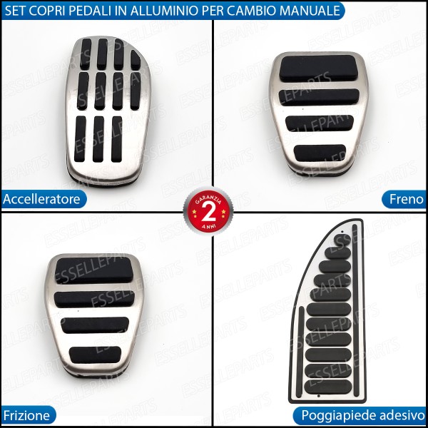 Set Copripedali Completo per Nissan Note II con Cambio manuale