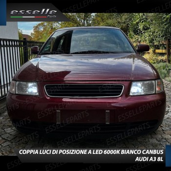 Conversione Fari Full LED 6000K bianco ghiaccio AUDI A3 8L con fari a parabola