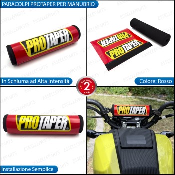 Paracolpi Protaper ROSSO per Manubrio Enduro Cross in Schiuma