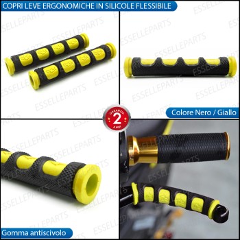 Coppia Copri Leve in Silicone Colore Nero e Giallo Specifiche per Moto Guzzi