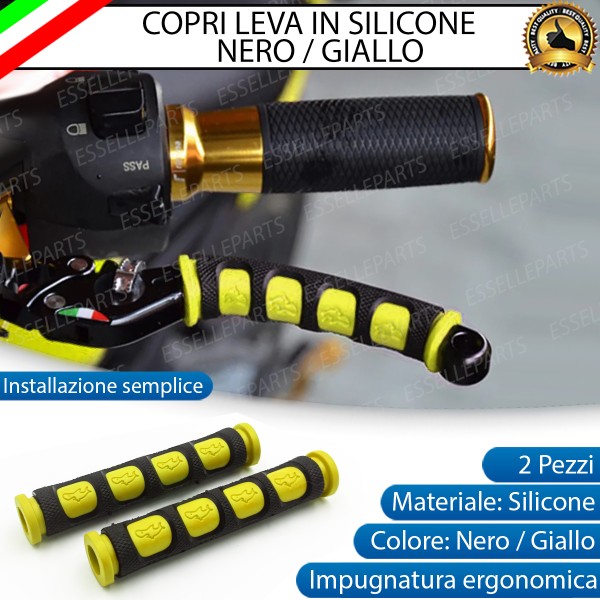 Coppia Copri Leve in Silicone Colore Nero e Giallo Specifiche per Suzuki