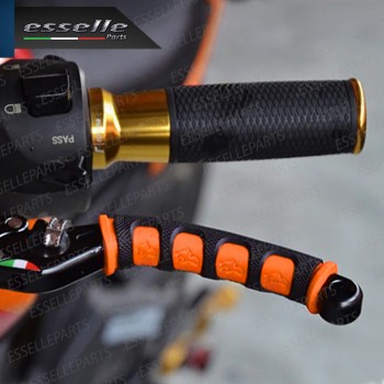 Coppia Copri Leve in Silicone Colore Nero e Arancione Specifiche per Ktm