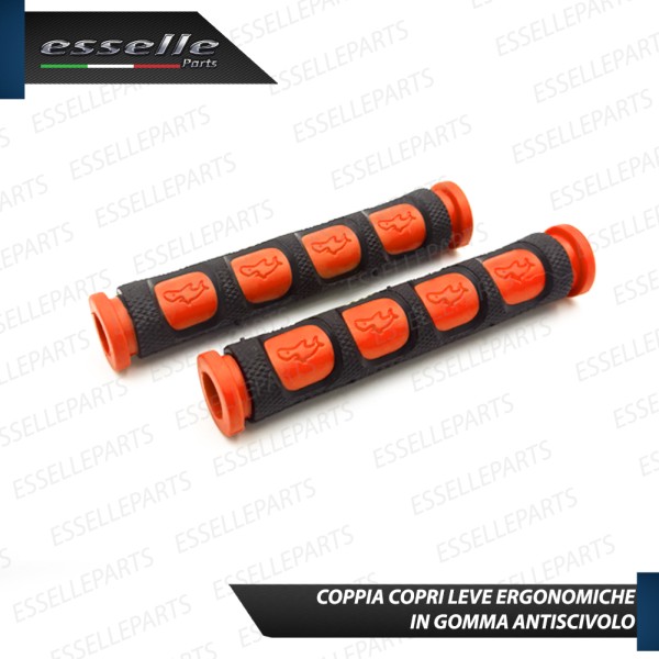 Coppia Copri Leve in Silicone Colore Nero e Arancione Specifiche per Moto Guzzi