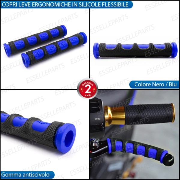 Coppia Copri Leve in Silicone Colore Nero e Blu Specifiche per Moto Guzzi
