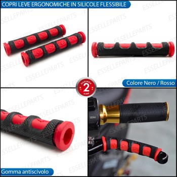 Coppia Copri Leve in Silicone Colore Nero e Rosso Specifiche per Cagiva