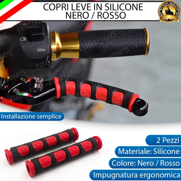 Coppia Copri Leve in Silicone Colore Nero e Rosso Specifiche per Suzuki