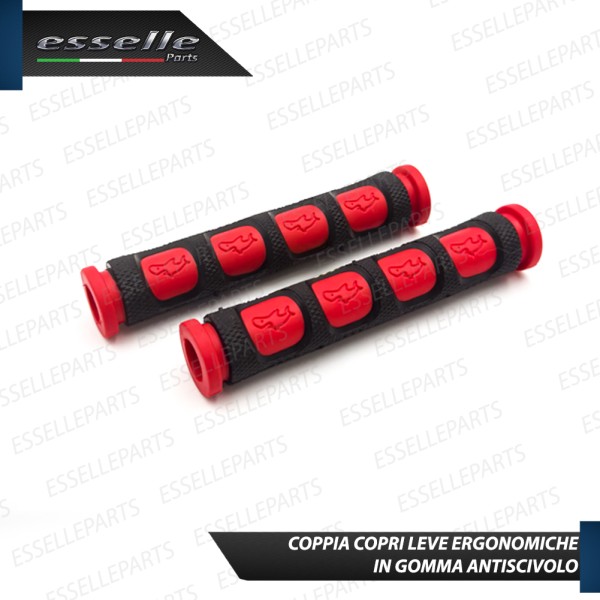 Coppia Copri Leve in Silicone Colore Nero e Rosso Specifiche per Sym