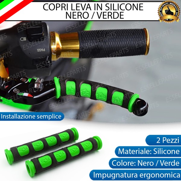 Coppia Copri Leve in Silicone Colore Nero e Verde Specifiche per Triumph