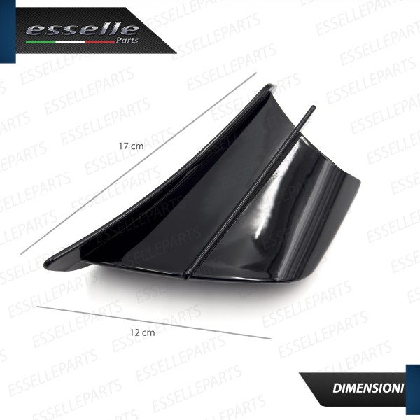 Set 2 Ali Laterali Adesive Colore Nero Lucido per Moto,Scooter,Quod Buell