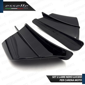Set 2 Ali Laterali Adesive Colore Nero Lucido per Moto,Scooter,Quod Cagiva