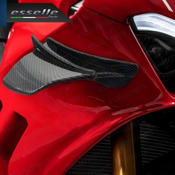 Set 2 Ali Laterali Adesive Colore Carbon Look Lucido per Moto,Scooter,Quod Triumph