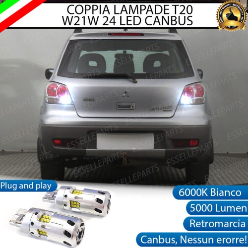 Coppia lampade T20 LED 6000K bianco alta luminosità MITSUBISHI OUTLANDER MK1 FINO AL 05/2004