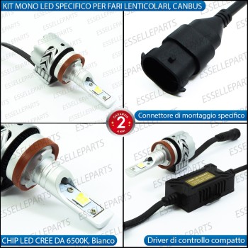 Lampada SINGOLA H16 mono LED 6000 LUMEN Canbus 6000K Bianco Ghiaccio