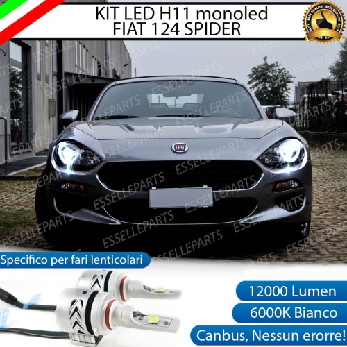 Kit Mono led coppia H11 12000 LUMEN Anabbaglianti FIAT 124 SPIDER
