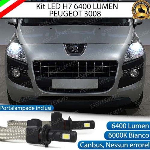 Kit Full LED H7 6400 Lumen 6000K bianco Anabbaglianti PEUGEOT 3008 PRE-RESTYLING