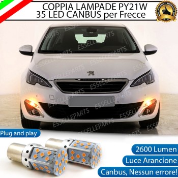 Coppia Frecce Anteriori PY21W 35 LED Canbus Peugeot 308 II fino al 2017