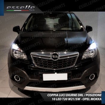 COPPIA LAMPADE T20 10 LED W21/5W DIURNE + POSIZIONE OPEL MOKKA 6000K CANBUS