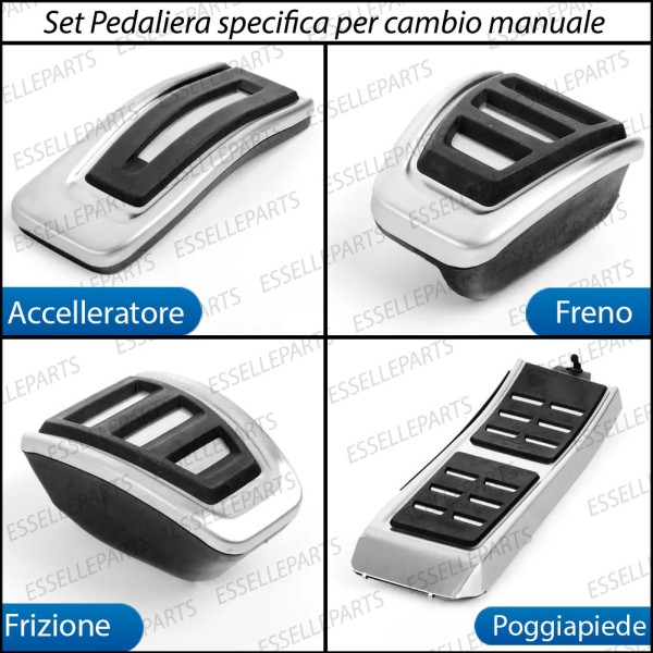 set copripedale alluminio cambio MANUALE AUDI A6 C7 antiscivolo gomma