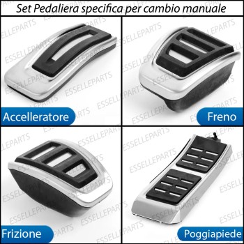 set copripedale alluminio cambio MANUALE AUDI A6 C7 antiscivolo gomma