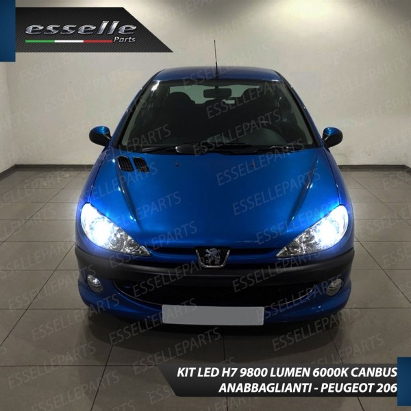 Kit Full LED H7 9800 LUMEN 6000K Anabbaglianti PEUGEOT 206 con fari a parabola doppia