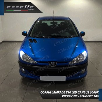 Coppia luci di posizione T10 W5W 5 LED canbus 6000K Bianco Peugeot 206 Fino 09/2006