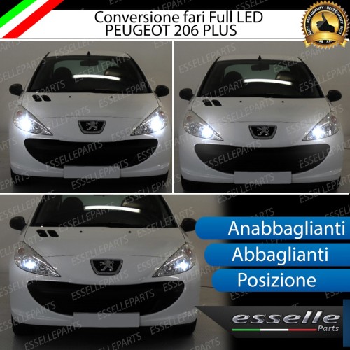 Conversione Fari Full LED per Peugeot 206+ 6000K Bianco Ghiaccio Canbus
