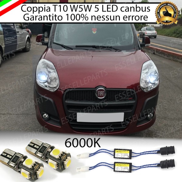 Coppia Luci Posizione 5 LED Per Fiat Doblo MK2 Canbus 6000K Bianco Ghiaccio