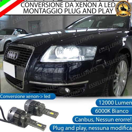 Coppia Lampade D2S Led Da Xenon a LED 12000 Lumen 6000K AUDI A6 C6 PRE-RESTYLING
