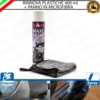 Rinnova Plastiche Pedana Manubrio moto scooter 400 ml + Panno in Microfibra per Ktm