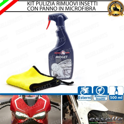 Kit Detergente Rimuovi Insetti 500 ml + Panno Rimozione In Microfibra Per Peugeot