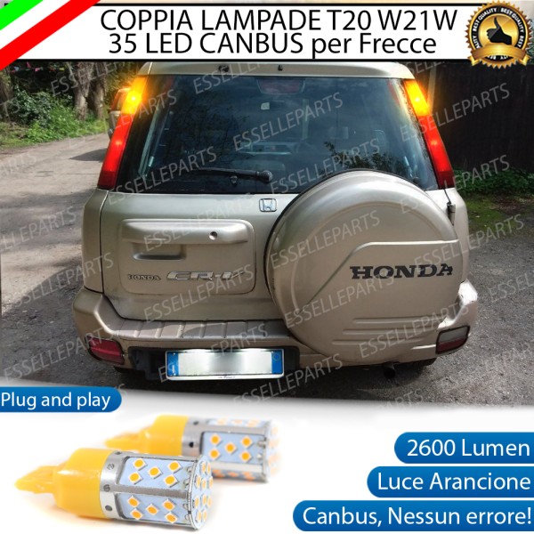 Coppia Lampade T20 W21W 35 LED CANBUS PER HONDA CR-V I PER FRECCE DIREZIONALI POSTERIORI