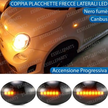 Placchette Dinamiche Laterali nere a 9 led per frecce per ABARTH 500 595 695