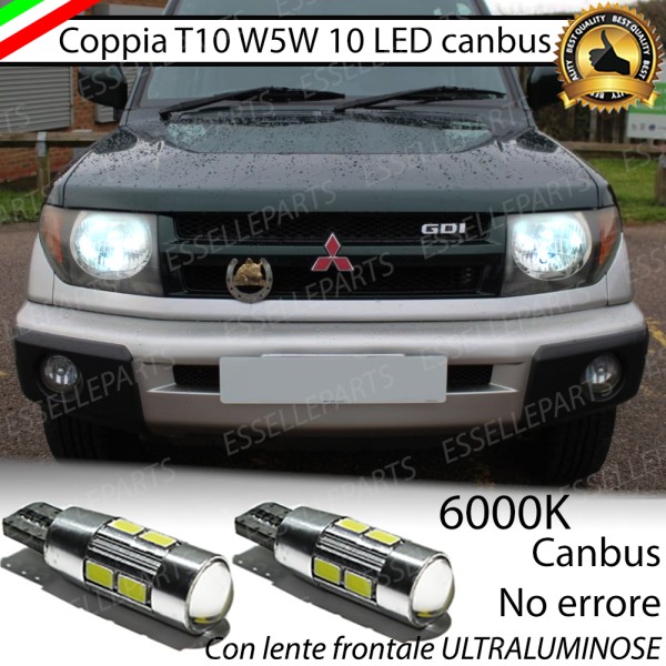 Coppia Lampade T10 W5W LED canbus con lente frontale per luci di posizione per MITSUBISHI PAJERO PININ