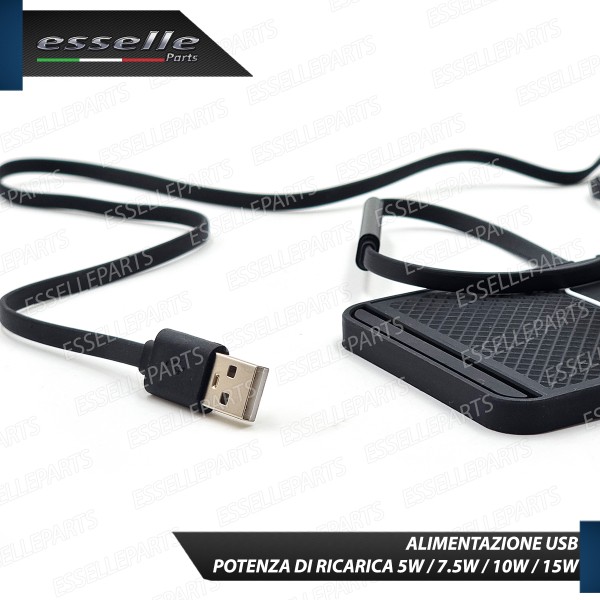 Caricabatterie Wireless con Ricarica Rapida per Auto Camper Minicar USB Fino a 15W