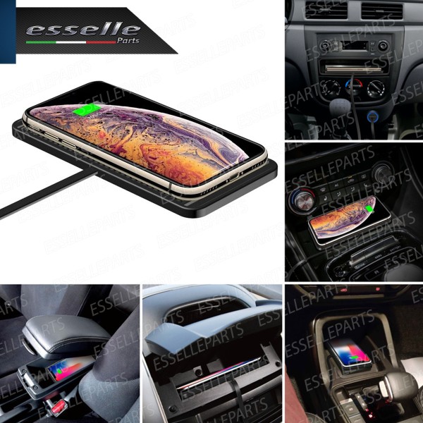 Caricabatterie Wireless con Ricarica Rapida per Auto Camper Minicar USB Fino a 15W