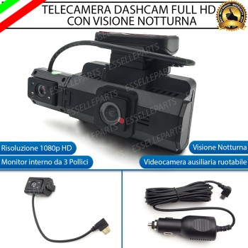 Telecamera DashCam per Auto Full HD DVR Car Video Display 3" 170° Grandangolo