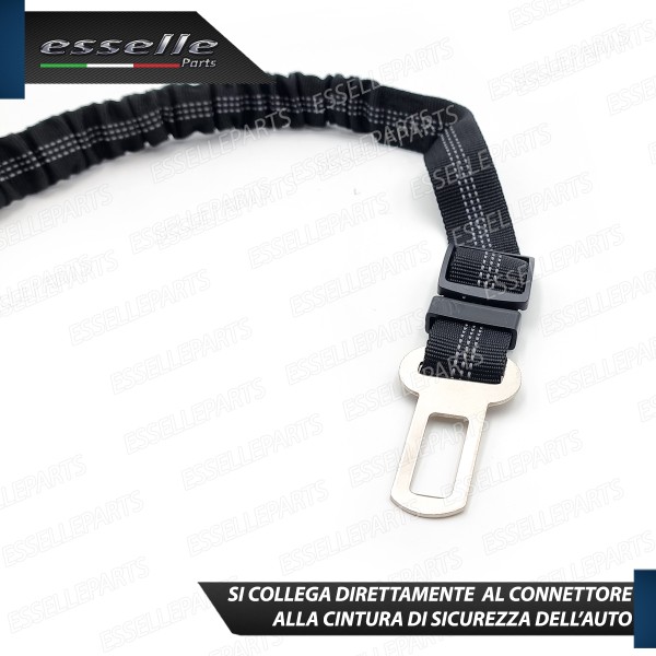 Cintura di Sicurezza Cani Auto per Guinzaglio Elastica 55-71 cm Nero con Moschettone